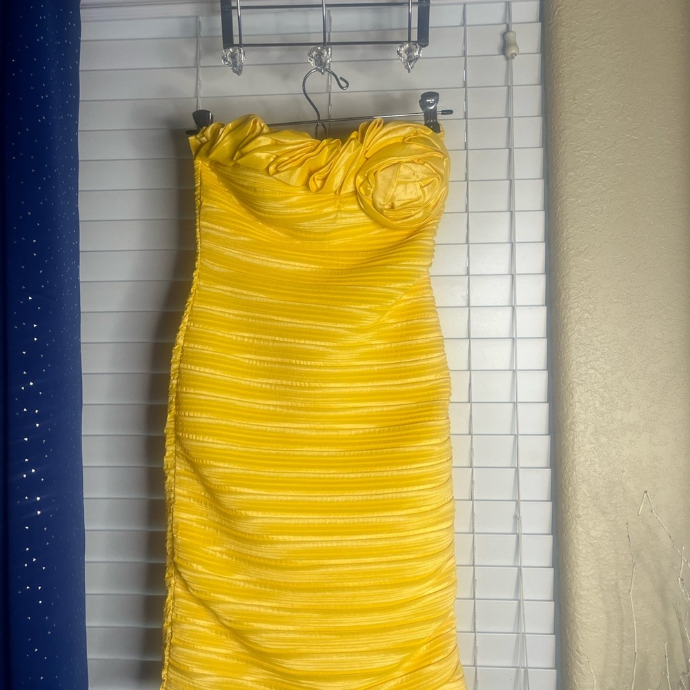 Yellow Strapless Dress